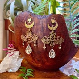 Boucles d'oreilles en cristal de fleur de résine blanche boucles d'oreilles de papillon de nuit de