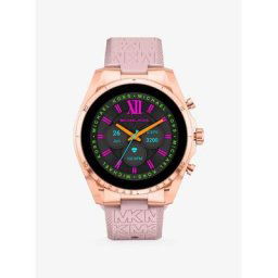 Michael Kors Montre connectée Gen 6 Bradshaw ton or rose avec bracelet en silicone à logo