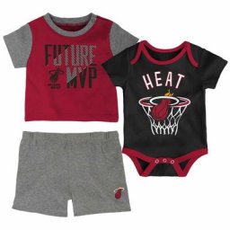 Miami Heat Nike Babywear Set - Creeper, short et t-shirt - Nouveau-né - unisexe Taille: 9 Months