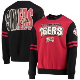 Philadelphia 76ers NBA All Over Crew 2.0 Par Mitchell & Ness - Scarlet - Homme