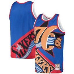 Philadelphia 76ers NBA Big Face Fashion Tank 5.0 Par Mitchell & Ness - Bleu - Homme