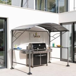 Abri à barbecue Neiba Graphite 2,96 x 1,5 m - Acier traité époxy Unisexe