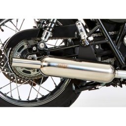 SHARK EXHAUST Retro Classic avec chat brillant brillant argent en acier inoxydable poli