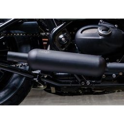 SHARK EXHAUST Rétro Classic enduit en acier inoxydable mat noir