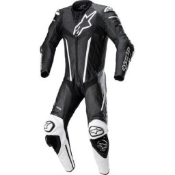 Alpinestars Fusion Combinaison en cuir de moto une pièce, noir-blanc, taille 50