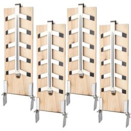 Set de 4 grille de planche en bois à flamber en acier inoxydable avec support stable en acier