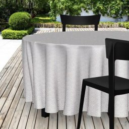 Nappe toile cirée ovale 140x240 cm paon blanc - Blanc