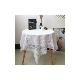 Nappes de table vintage carrées en dentelle au crochet Blanc Harry