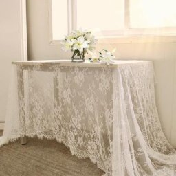 Nappe en dentelle rectangulaire - 150 x 300 cm, blanc