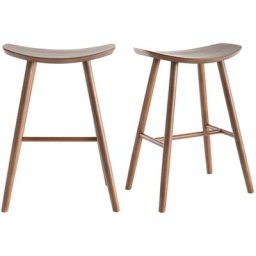 Miliboo - Tabourets de bar noyer H65 cm (lot de 2) demory - Noyer