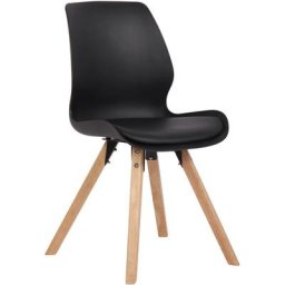 Chaise de salle à manger Luna avec pieds en bois noir Plastique