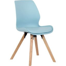 Chaise de salle à manger Luna avec pieds en bois bleu Plastique