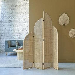 Paravent en rotin et cannage - Naturel