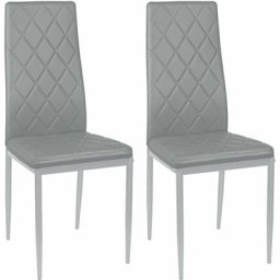 Chaise de salle à manger, Lot de 2, Chaise à dossier haut, Peut supporter 120 kg, Chaise en