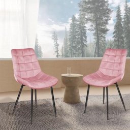 Chaise de salle à manger, Lot de 2 chaises, Hauteur assise 50cm, Chaise rembourrée, Chaise de