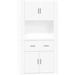 Buffet haut Blanc brillant Bois d'ingénierie vidaXL - Blanc