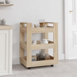 Maisonchic - Chariot de cuisine Chariot de Service Desserte de Cuisine Chêne sonoma 60x45x80 cm