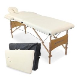 Mobiclinic - Table de massage pliante Kinesitherapie Bois Revetement similicuir 186x60 cm CrÌme