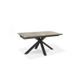 Table extensible de 160cm à 240cm Plateau en céramique moderne sur verre trempé marbre anthracite