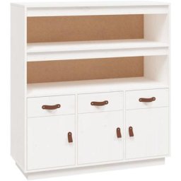 Buffet haut Blanc 100x40x108,5 cm Bois massif de pin Vidaxl Blanc