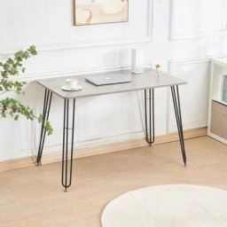 Table à manger carrée pieds en fer taille 11060cm (avec cadre de support) design simple ciment gris