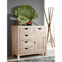 Buffet 90x42 Acacia blanchi Blanc nature white 88 - beige