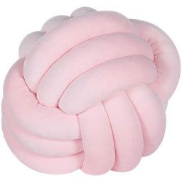 Beliani - Coussin Décoratif Noeud Rose en Forme de Balle en Velours pour Canapé ou Lit Décoration