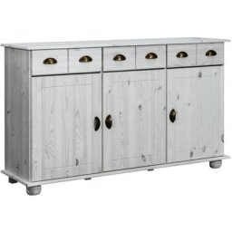 Buffet 134x39x79,5 cm Bois de pin massif vidaXL - White