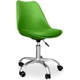 Chaise de bureau Tulip pivotante à roulettes Vert - Acier, pp, Metal, Plastique, Nylon - Vert