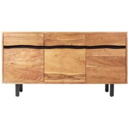 Buffet en bois d'acacia et métal Mahé - Noir