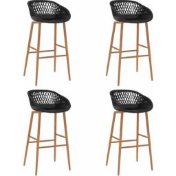 Chaises de bar lot de 4 noir Vidaxl Noir et marron