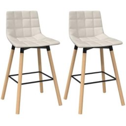 Vidaxl - Tabourets de bar lot de 2 crème tissu Crème