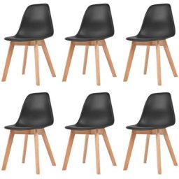 Chaises à manger lot de 6 noir plastique Vidaxl Noir