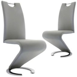 Lot de 2 chaises design gris hugo - gris