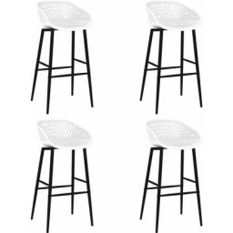 Chaises de bar lot de 4 blanc Vidaxl Blanc et noir