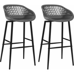 Chaises de bar 2 pcs Gris Vidaxl Gris et noir