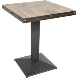 Table 60x60 carrée avec pied central pour bar bistrots Marron - Verni en Noir - Brun