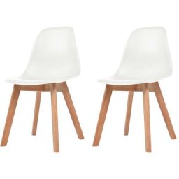 Chaises à manger lot de 2 blanc plastique Vidaxl Blanc