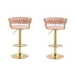 Hommoo - Ensemble de 2 tabourets de bar pivotants Chaises de comptoir réglables avec repose-pieds