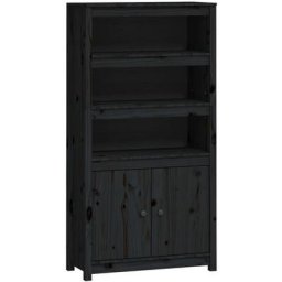 Buffet haut Noir 80x35x154 cm Bois massif de pin vidaXL - Noir