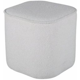 Pouf Piff 44x44x41 cm Teddy Blanc Venture Home - White