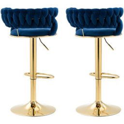 Ensemble de 2 tabourets de bar pivotants Chaises de comptoir réglables avec repose-pieds pour la