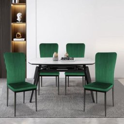 Chaise de salle à manger, Lot de 4 chaises, Chaise rembourrée, Chaise de salon, 4 pieds solides,