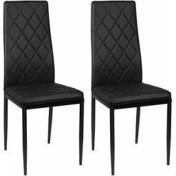 Chaise de salle à manger, Lot de 2, Chaise à dossier haut, Peut supporter 120 kg, Chaise en