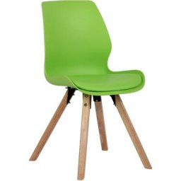 Chaise de salle à manger Luna avec pieds en bois vert Plastique