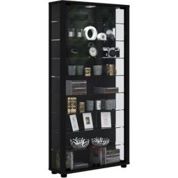 Ebuy24 - Lumo Maxi Vitrine éclairage incluss led, 8 tablettes en verre, noir. - Noir