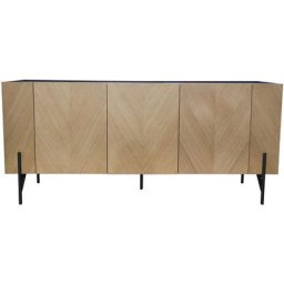 Buffet vintage bois motif chevron 3 portes - 180cm - sequoia - Bois