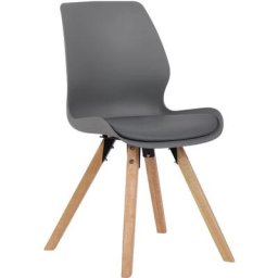Chaise de salle à manger Luna avec pieds en bois gris Plastique