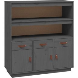 Buffet haut Gris 100x40x108,5 cm Bois massif de pin Vidaxl Gris