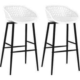 Chaises de bar 2 pcs Blanc Vidaxl Blanc et noir